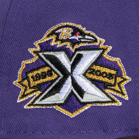 New Era 59Fifty Cord Visor Baltimore Ravens 10th Anniversary Patch Hat - Purple, Black