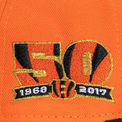 New Era 59Fifty Cord Visor Cincinnati Bengals 50th Anniversary Patch Hat - Orange, Black