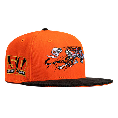 New Era 59Fifty Cord Visor Cincinnati Bengals 50th Anniversary Patch Hat - Orange, Black