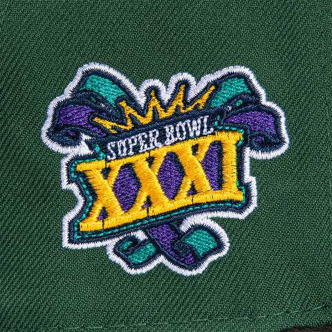 New Era 59Fifty Cord Visor Green Bay Packers 1997 Super Bowl Patch Word Hat - Green, Black