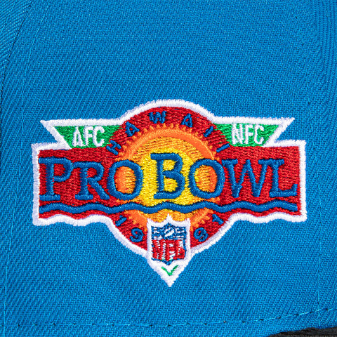 New Era 59Fifty Cord Visor Detroit Lions 1991 Pro Bowl Patch Hat - Light Blue, Black
