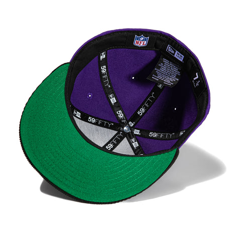New Era 59Fifty Cord Visor Minnesota Vikings 2000 Pro Bowl Patch Hat - Purple, Black