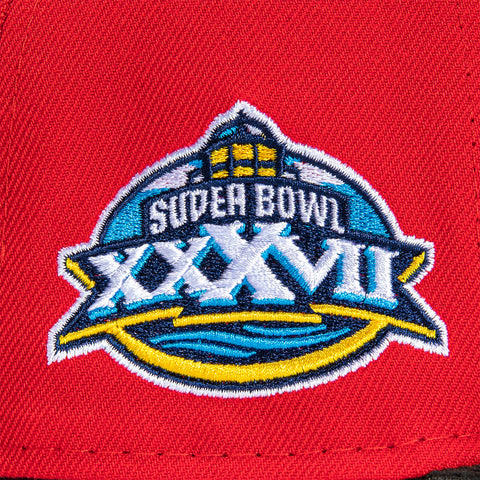 New Era 59Fifty Cord Visor Tampa Bay Buccaneers 2003 Super Bowl Patch Hat - Red, Black