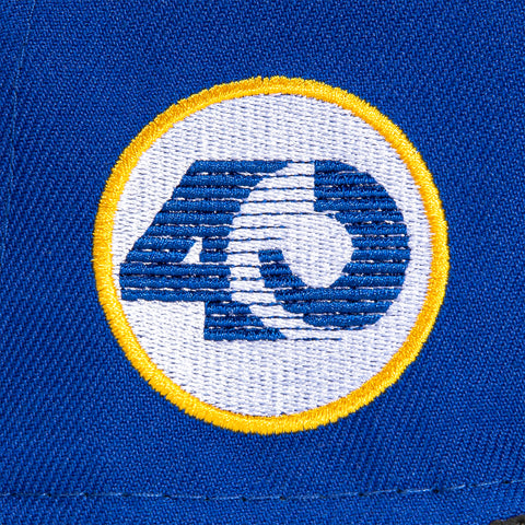 New Era 59Fifty Cord Visor Los Angeles Rams 40th Anniversary Patch Word Hat - Royal, Black