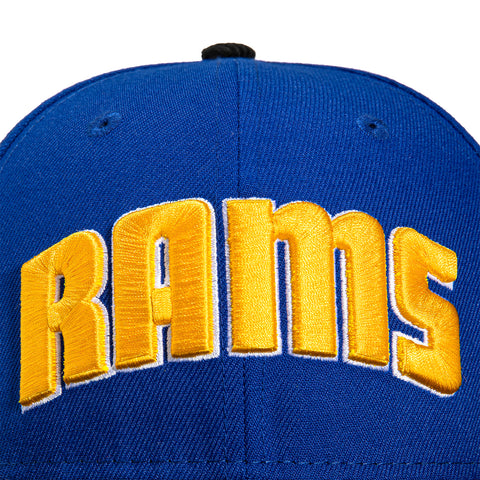 New Era 59Fifty Cord Visor Los Angeles Rams 40th Anniversary Patch Word Hat - Royal, Black
