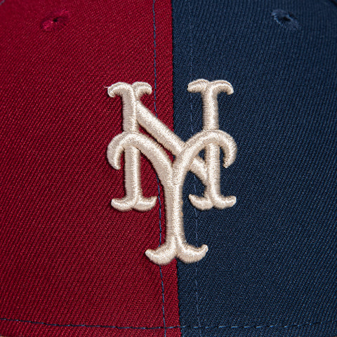 New Era 59Fifty Jae Tips New York Mets Subway Series Patch Pinwheel Hat - Cardinal, Navy, Stone