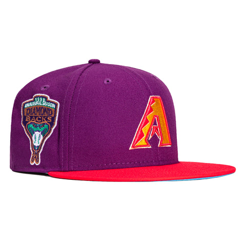 New Era 59Fifty Jae Tips Arizona Diamondbacks Inaugural Patch A Hat - Purple, Infrared