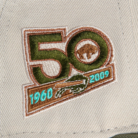 New Era 59Fifty Buffalo Bills 50th Anniversary Patch Hat - Stone, Olive