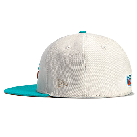 New Era 59Fifty Miami Dolphins 2001 Pro Bowl Patch Hat - White, Teal