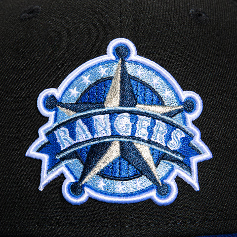 New Era 59Fifty Texas Rangers 1995 All Star Game Patch Hat - Black, Royal, Metallic Silver