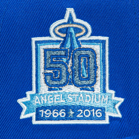 New Era 59Fifty Los Angeles Angels 50th Anniversary Stadium Patch Word Hat - Royal, Light Blue
