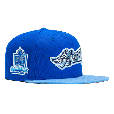 New Era 59Fifty Los Angeles Angels 50th Anniversary Stadium Patch Word Hat - Royal, Light Blue