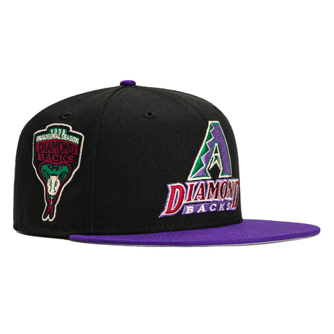 New Era 59Fifty Arizona Diamondbacks Inaugural Patch Logo Hat - Black, Purple, Cardinal