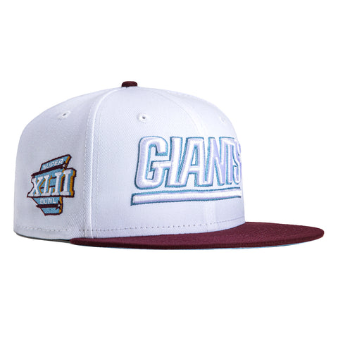 New Era 59Fifty Ice Cream New York Giants 2008 Super Bowl Patch Hat - White, Maroon