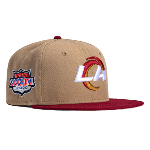 New Era 59Fifty Ice Cream Los Angeles Rams 2000 Super Bowl Patch Hat - Tan, Cardinal