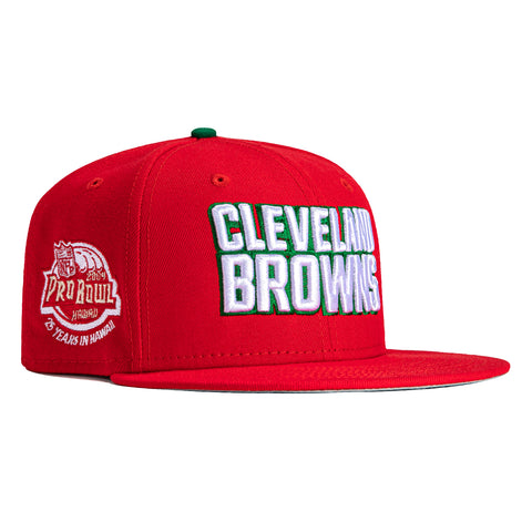 New Era 59Fifty Ice Cream Cleveland Browns 2004 Pro Bowl Patch Word Hat - Red