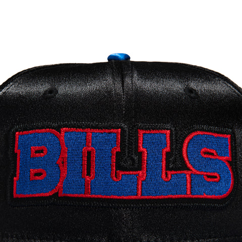 New Era 59Fifty Satin Stitch Buffalo Bills Logo Patch Word Hat - Black, Royal