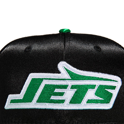 New Era 59Fifty Satin Stitch New York Jets Logo Patch Word Hat - Black, Kelly