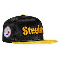 New Era 59Fifty Satin Stitch Pittsburgh Steelers Logo Patch Word Hat - Black, Gold