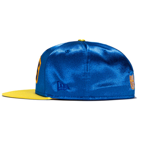 New Era 59Fifty Satin Stitch Los Angeles Rams Logo Patch Word Hat - Royal, Gold