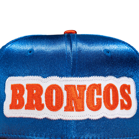New Era 59Fifty Satin Stitch Denver Broncos Logo Patch Word Hat - Royal, Orange