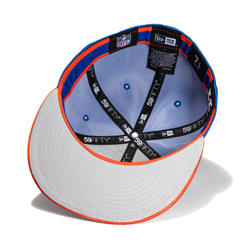 New Era 59Fifty Satin Stitch Denver Broncos Logo Patch Word Hat - Royal, Orange