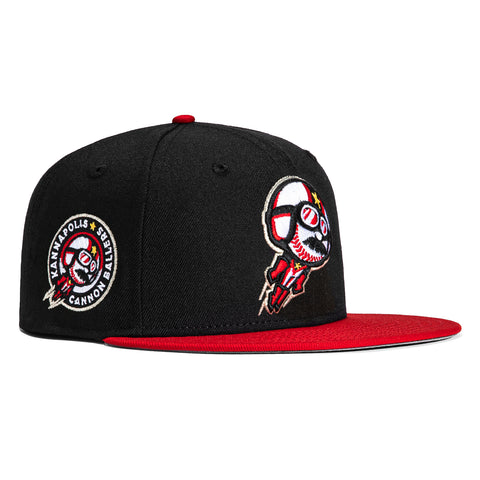 New Era 59Fifty Kannapolis Cannon Ballers Logo Patch Hat - Black, Red