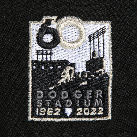 New Era 59Fifty Los Angeles Dodgers 60th Anniversary Stadium Patch Hat - Black, Metallic Silver