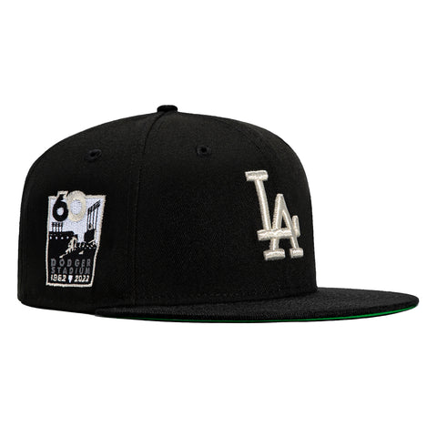 New Era 59Fifty Los Angeles Dodgers 60th Anniversary Stadium Patch Hat - Black, Metallic Silver