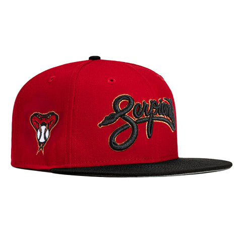 New Era 59Fifty Arizona Diamondbacks Serpientes Word Logo Patch Hat - Red, Black, Metallic Copper