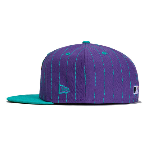 New Era 59Fifty Pinstripes Arizona Diamondbacks Inaugural Patch Hat - Purple, Teal