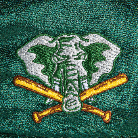 New Era 59Fifty Satin Oakland Athletics Logo Patch Hat - Green, Gold