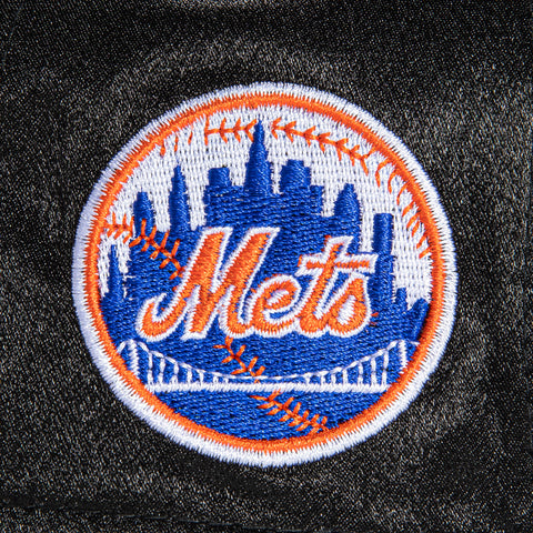 New Era 59Fifty Satin New York Mets Logo Patch Hat - Black, Royal