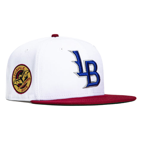 New Era 59Fifty Taste Buds Louisville Bats Logo Patch Hat - White, Cardinal