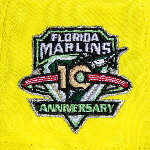 New Era 59Fifty Taste Buds Miami Marlins 10th Anniversary Patch Hat - Yellow, Green