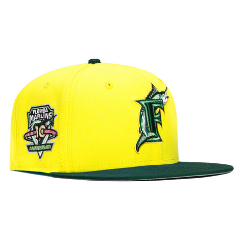 New Era 59Fifty Taste Buds Miami Marlins 10th Anniversary Patch Hat - Yellow, Green