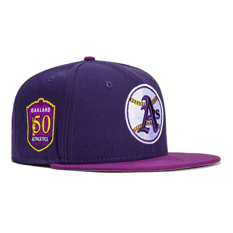 New Era 59Fifty Wanted Pack Oakland Athletics 50th Anniversary Patch Hat - Purple, Light Purple