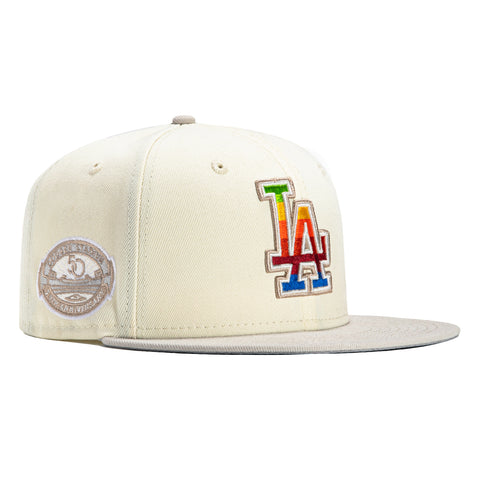 New Era 59Fifty Operating System Los Angeles Dodgers 50th Anniversary Stadium Patch Hat - White, Stone