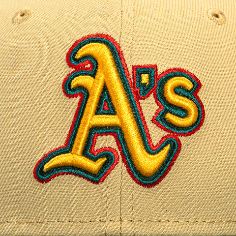 New Era 59Fifty Hummus Oakland Athletics 50th Anniversary Patch Hat - Tan, Green