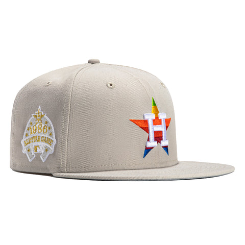 New Era 59Fifty Operating System Houston Astros 1986 All Star Game Patch Hat - Stone