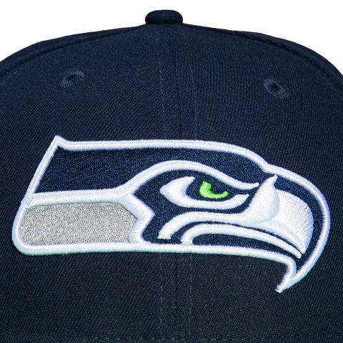 New Era 9Fifty Seattle Seahawks 100th Anniversary Patch Snapback Hat - Navy, Light Green