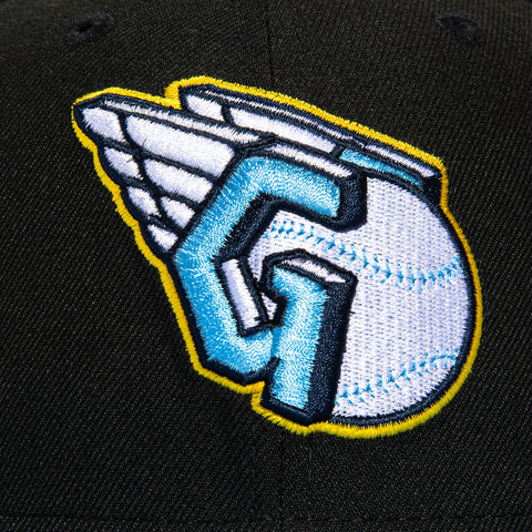 New Era 59Fifty Cleveland Guardians Logo Patch Hat - Black, Light Blue, Gold