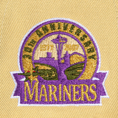 New Era 59Fifty Seattle Mariners 30th Anniversary Patch Hat - Tan, Purple, Olive