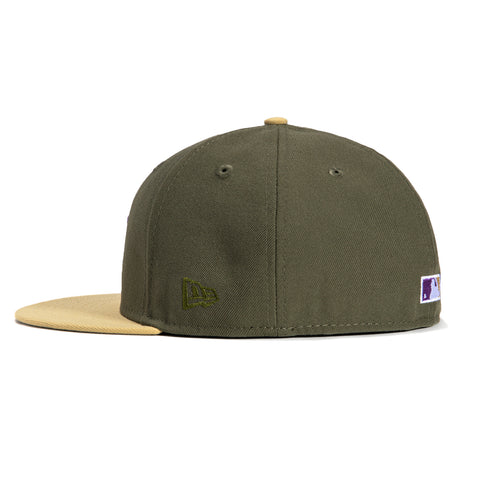 New Era 59Fifty New York Yankees 1998 World Series Patch Hat - Olive, Tan, Purple