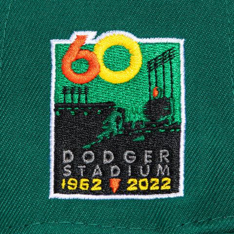 New Era 59Fifty Los Angeles Dodgers 60th Anniversary Stadium Patch Word Hat - Kelly, Orange, Gold