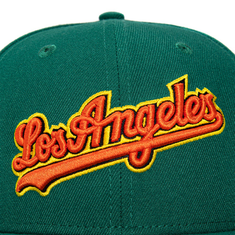 New Era 59Fifty Los Angeles Dodgers 60th Anniversary Stadium Patch Word Hat - Kelly, Orange, Gold