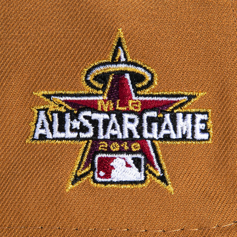 New Era 9Forty A-Frame Los Angeles Angels 2010 All Star Game Patch Snapback Hat - Khaki, Maroon