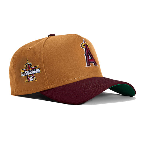 New Era 9Forty A-Frame Los Angeles Angels 2010 All Star Game Patch Snapback Hat - Khaki, Maroon