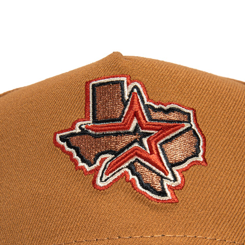 New Era 9Forty A-Frame Houston Astros 2004 All Star Game Patch Snapback Hat - Khaki, Maroon