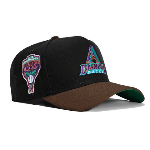 New Era 9Forty A-Frame Arizona Diamondbacks Inaugural Patch Word Snapback Hat - Black, Brown